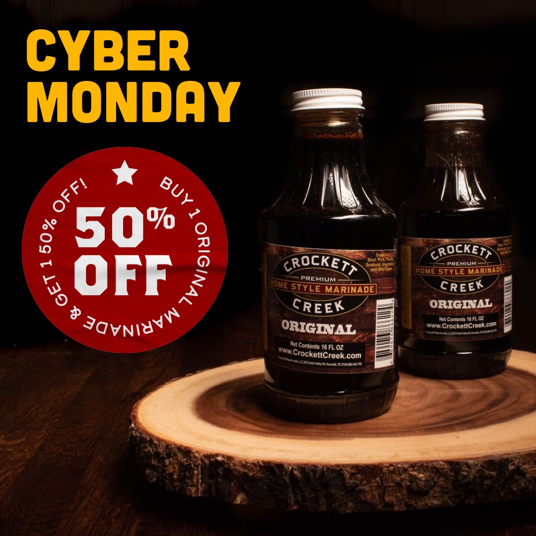 Every meal can rival Thanksgiving with a little help from Crockett Creek. Our original marinade adds a burst of flavor to everything from steaks to fish to veggies.  

Buy 1 original marinade, get 1 50% OFF today only! 👉 crockettcreek.com/product/marina…