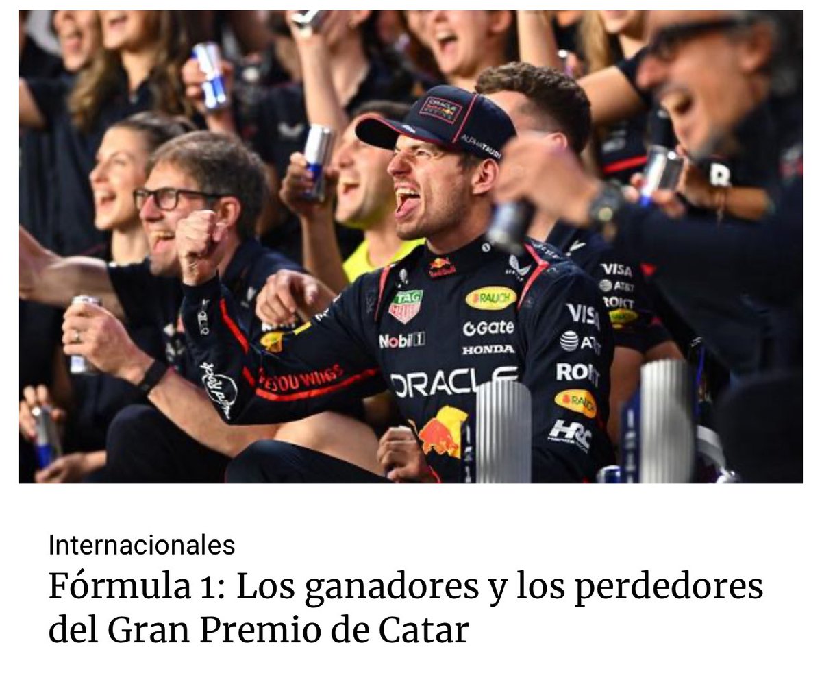 Cadena3Motor's tweet image. ⚠️ @F1 
➡️ #Round23 🇶🇦 #QatarGP  

Fórmula 1: Los ganadores y los perdedores del Gran Premio de Catar. 

Los detalles aquí👇

cadena3.com/noticia/desde-…

Seguí @Cadena3Motor 
Te lo cuenta desde Brasil a cada momento
🎙️📲💻 @Cadena3Com