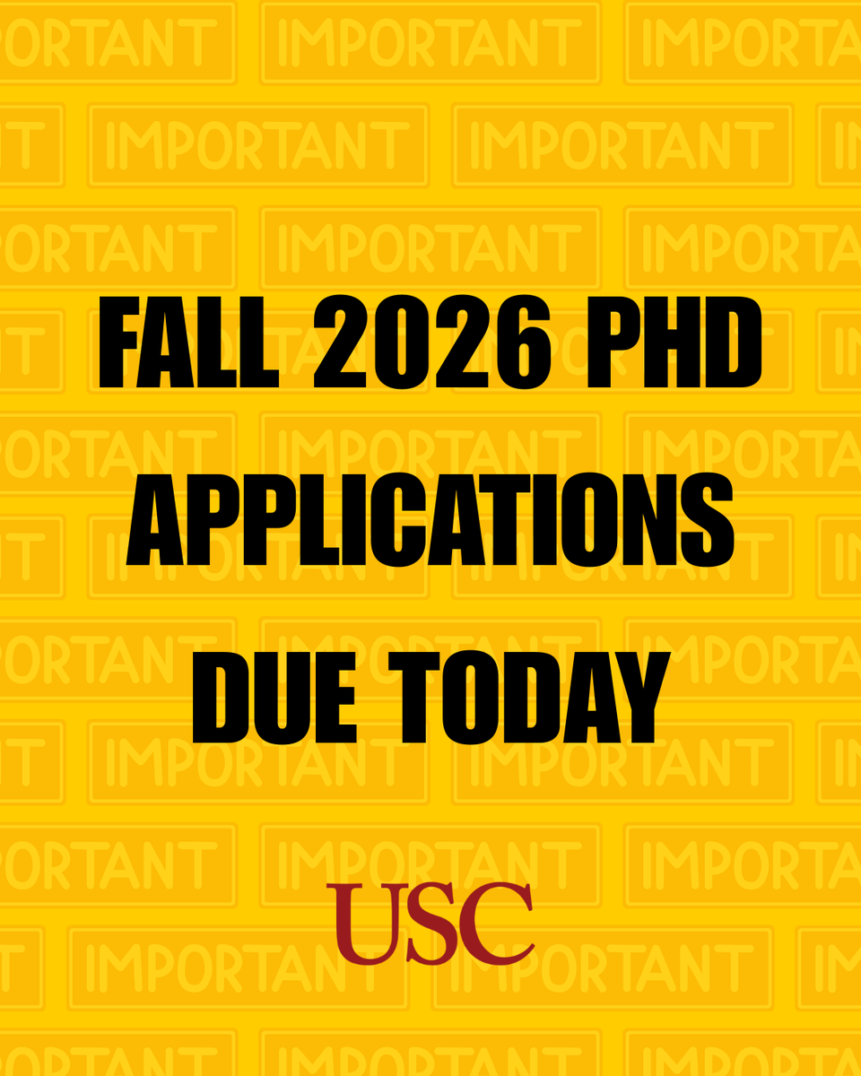 Most fall 2026 PhD applications are due today. Always check with your intended department for the deadline.