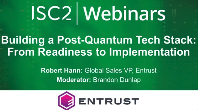 ISC2's tweet image. Join us tomorrow at 1 pm ET along with Entrust and explore practical steps for aligning your PQC readiness journey with execution - including cryptographic asset management, PKI, and HSMs. 

Register here: ow.ly/JUo650XxQMB