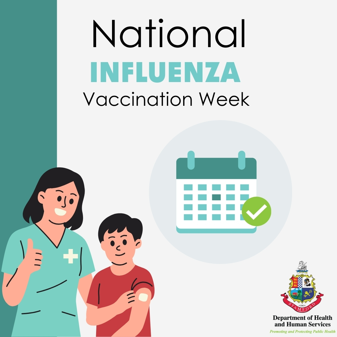 National Influenza Vaccination Week starts Dec 1–6! <a href="/CTDPH/">CT Public Health</a> requires children 6 months–5 years in school to get their flu shot by Dec 31. To get your flu shot, check with your healthcare provider or local pharmacy. #NIVW