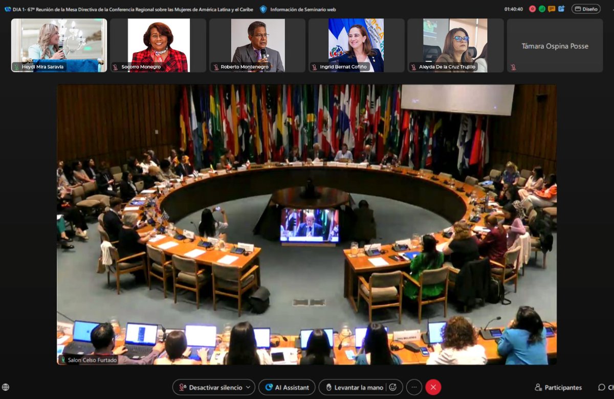 PARLACEN's tweet image. Secretarias de Junta Directiva HD Heidy Mira y HD Socorro Monegro, representando a Presidenta @PARLACEN HD Karla Gutiérrez; en 67 Reunión de Mesa Directiva de Conferencia Regional sobre Mujeres de América Latina y El Caribe, con directivos e integrantes de Comisión de la Mujer