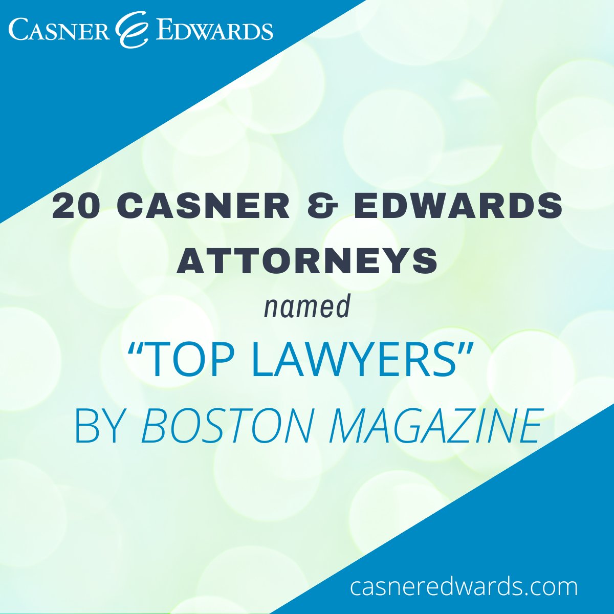 We are pleased to announce that 20 of our attorneys have been recognized as “Top Lawyers” by <a href="/BostonMagazine/">Boston Magazine</a>! The list is specially curated to showcase the region’s finest legal talents. Learn more: casneredwards.com/news/20-casner…

#CasnerAndEdwards #TopLawyers #BostonLaw