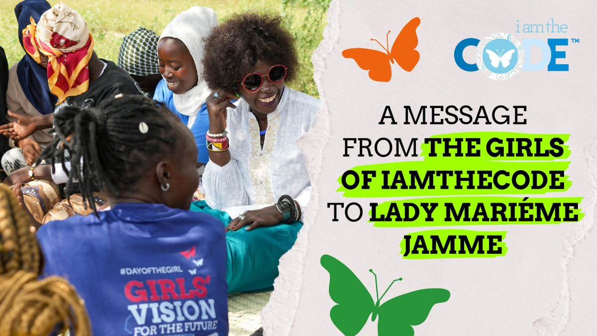 i_amthecode's tweet image. “Because of you, we know how to code. We are free young women.” 💙🦋 A powerful message from the young women and girls of iamtheCODE to our founder, Lady @mjamme. 

📚 #iamtheCODE coding programs are now open!
To receive access and start learning, email education@iamthecode.org