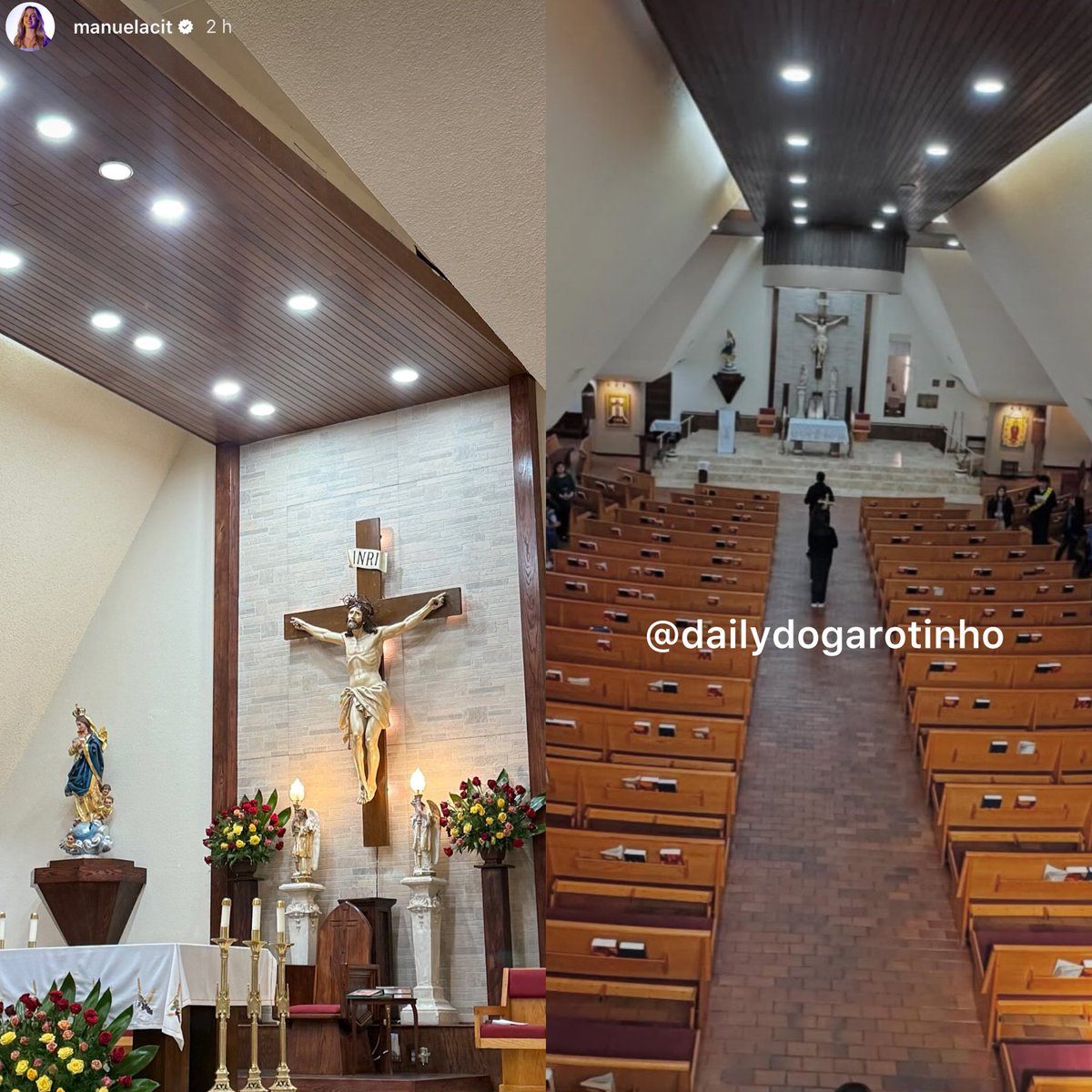 dailygarotinho's tweet image. EITA! Manu Cit e Hernane viajaram até o Texas para um retiro de casais. As suspeitas dos fãs começaram quando a influenciadora faltou o aniversário da irmã e postou essa foto na “All Saints Catholic Church” no Texas.