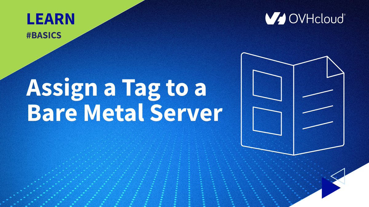 OVHcloud_US's tweet image. 🌤️#OVHcloudLearn: Assign a Tag to a Bare Metal Server 
#Basics 

Tags are labels that can be attributed to your resources, allowing you to organize more efficiently. Using tags can make it easier to search, organize resources, and manage associated costs. 

Learn more:…