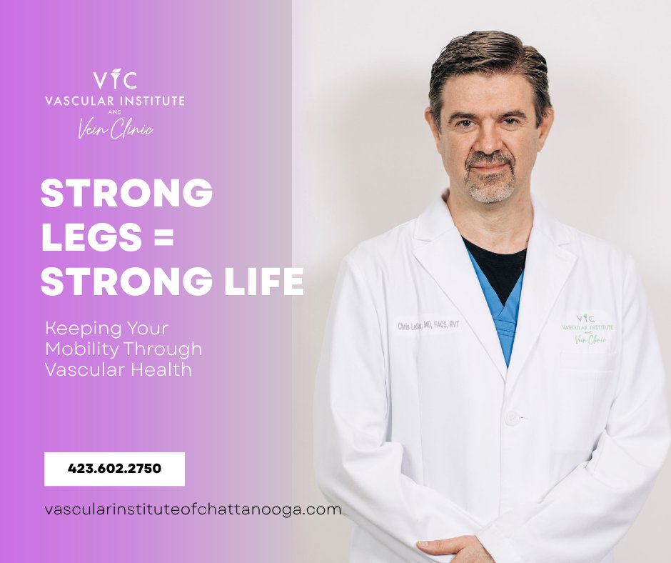 VIChattanooga's tweet image. Strong legs = strong life. Good vascular health keeps you moving — and helps preserve mobility as you age.
Discover why leg strength is more than muscle: Read our latest blog ➡️ vascularinstituteofchattanooga.com/2025/11/26/str…
#VascularHealth #LegHealth #Mobility #HealthyAging #VIC #Chattanooga