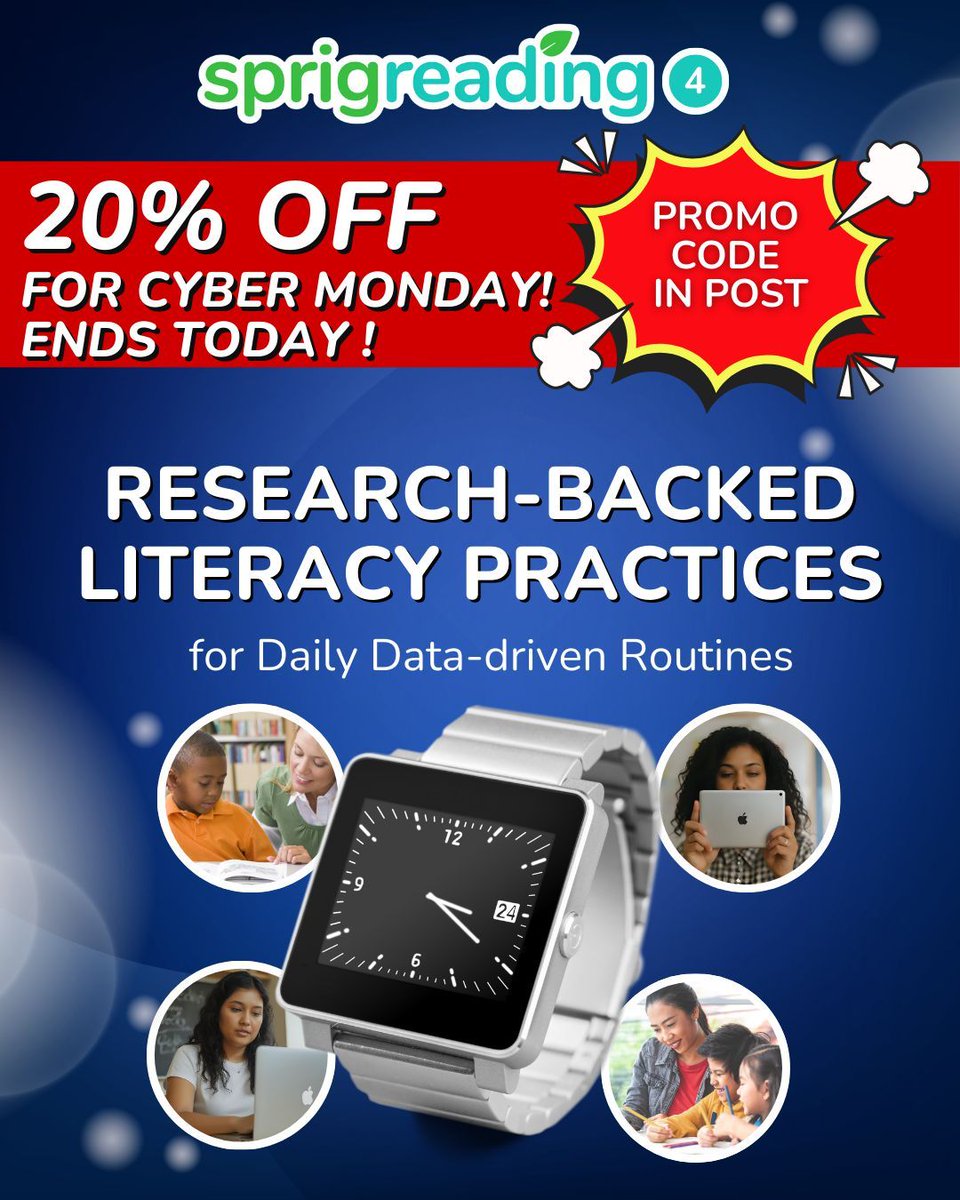 SprigLearning's tweet image. The Science of Reading, put into action! Sprig Reading 4.0 turns research-backed literacy practices into daily, data-driven routines. Turn insight into action! Use the promo code 20OFF during checkout for any annual subscription: buff.ly/5rTm8b1 

#CyberMonday