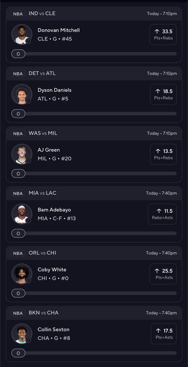 richoffpp's tweet image. 12/1 NBA Betting Card:

Donovan Mitchell o33.5 PR
Dyson Daniels o18.5 PR
AJ Green o13.5 PR
Bam Adebayo o11.5
Coby White (Ruled Out)
Collin Sexton o17.5 PA

💚 if you tail &amp;amp; Good Luck 🍀