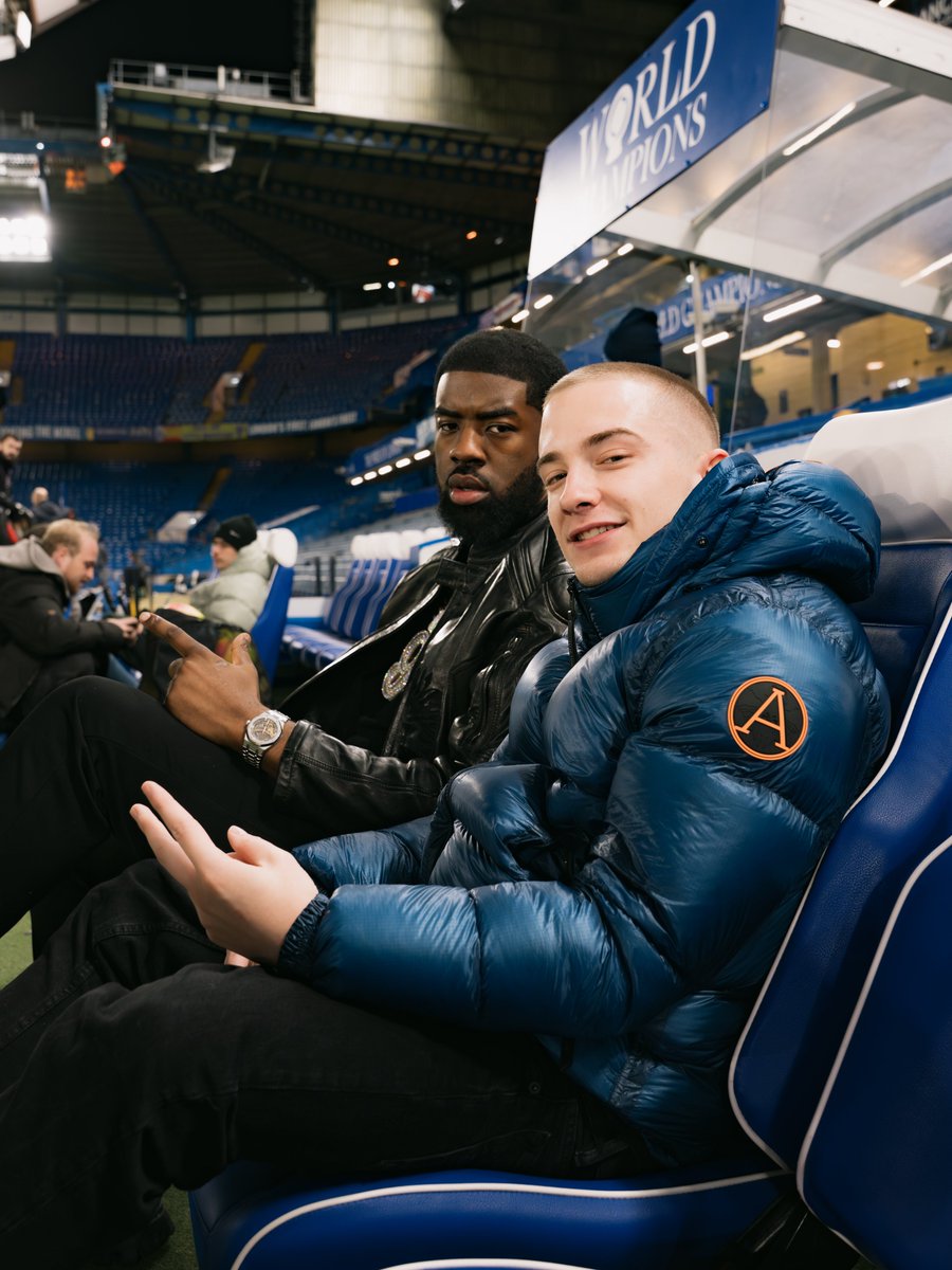 ChelseaFC's tweet image. Tion Wayne and ArrDee at the Bridge last night. 😮‍💨