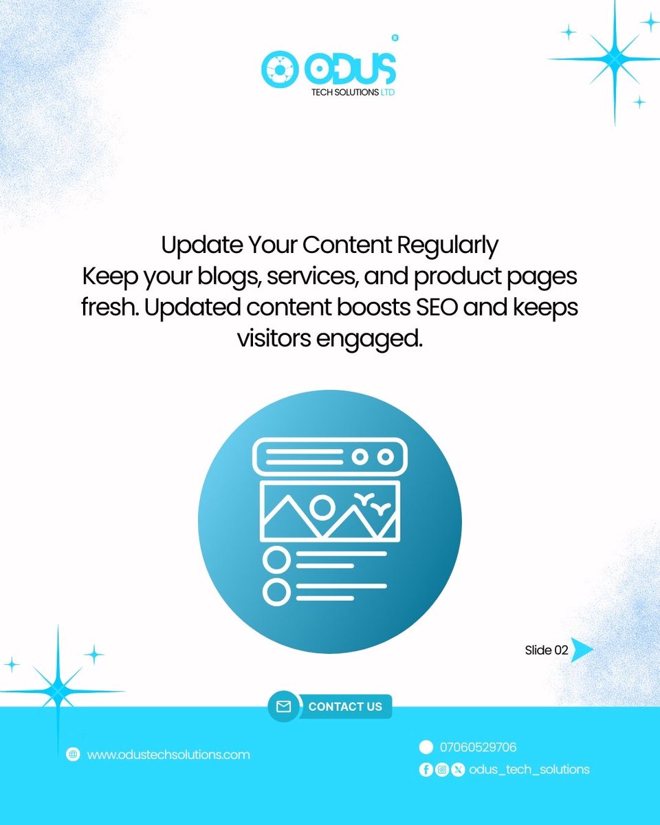 odus_tech_s's tweet image. Do not just launch your website‼️

Here are how you can maintain your website launch…

Swipe &amp;gt;&amp;gt;&amp;gt;

#website #weboptimization