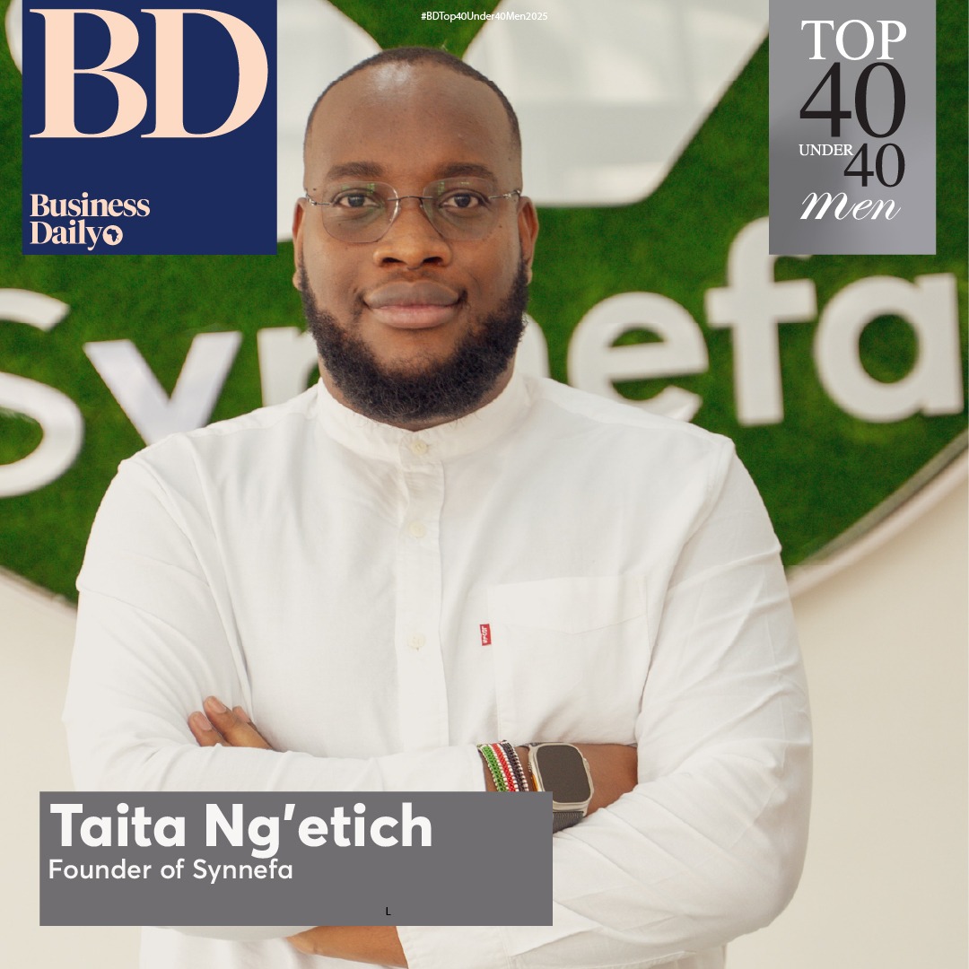 BD_Africa's tweet image. Meet @taitangetich  - CEO, @synnefa_KE 
Taita is redefining the future of farming by bringing precision technology to Kenya’s smallholder farmers at scale.
 👉 top40.businessdailyafrica.com/men/
 #BDTop40Under40Men2025