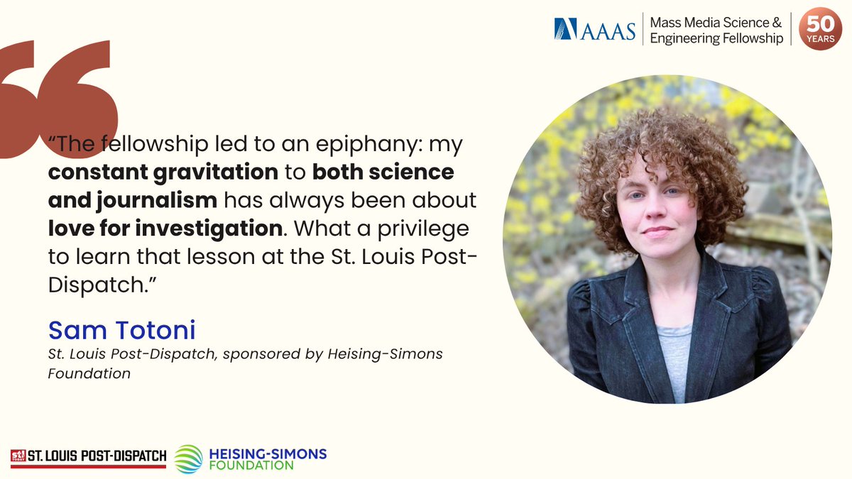 🌟 Fellow feature Friday! Sam’s summer at <a href="/stltoday/">St. Louis Post-Dispatch</a>, backed by the Heising-Simons Foundation, led to some powerful reporting. Read her pieces here: aaas.org/programs/mass-…
#MassMediaFellowship #SciComm