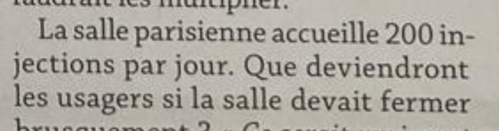 <a href="/rudolphgranier/">Rudolph Granier</a> "La salle accueille 200 injections par jour".
Ils ne parlent plus d'usagers de drogues mais d'injections. 🤮
