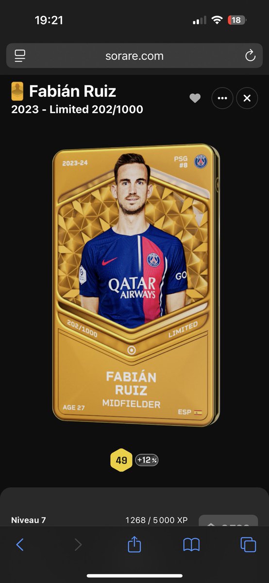 🚨GIVEAWAY Sorare 1k Abonnés🚨

Je vous fais gagner la carte lilited de Fabian Ruiz OFF saison 🔴🔵

Pour participer : 
- être abonné à mon compte ✅
- retweeter le post 🔁
- like le post ❤️

Bonne chance à tous, tirage au sort mercredi à 20h30💪🏼
#sorare #sorare26 #giveaway
