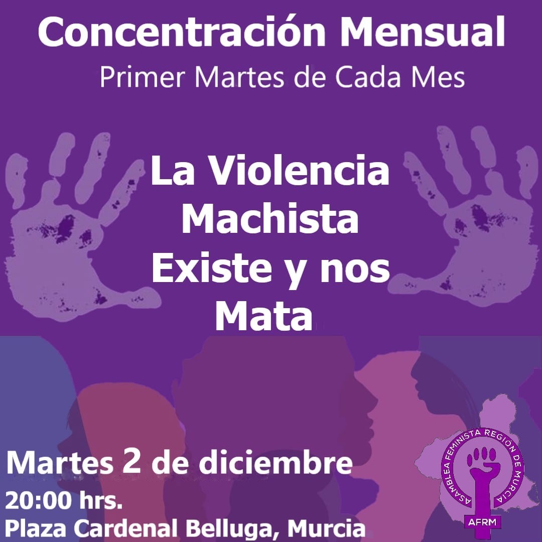 🚨 Mañana martes como cada primer martes de mes, nos concentramos porque las #ViolenciasMachistas no cesan y nos siguen asesinando.
¡¡Únete, te esperamos!!
#SiTocanAUnaRespondemosTodas
#PorqueLaViolenciaMachistaExisteYNosMata
#SeAcabó
#BastaYa
#NiUnaMenos
#NiunaMás
#Hartas