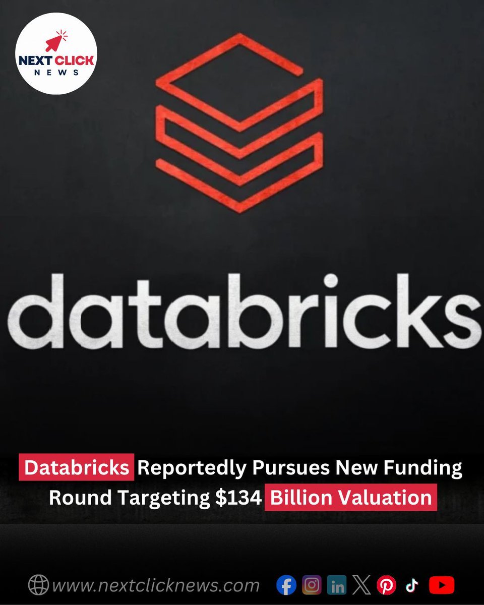 NextClickNews's tweet image. 💰 Databricks is reportedly pursuing a new funding round that is targeting an enormous valuation of $134 billion.
 
🔗 News link: nextclicknews.com/2025/12/01/dat…

#nextclicknews #Databricks  #VentureCapital  #TechFunding  #AI  #datalakehouse