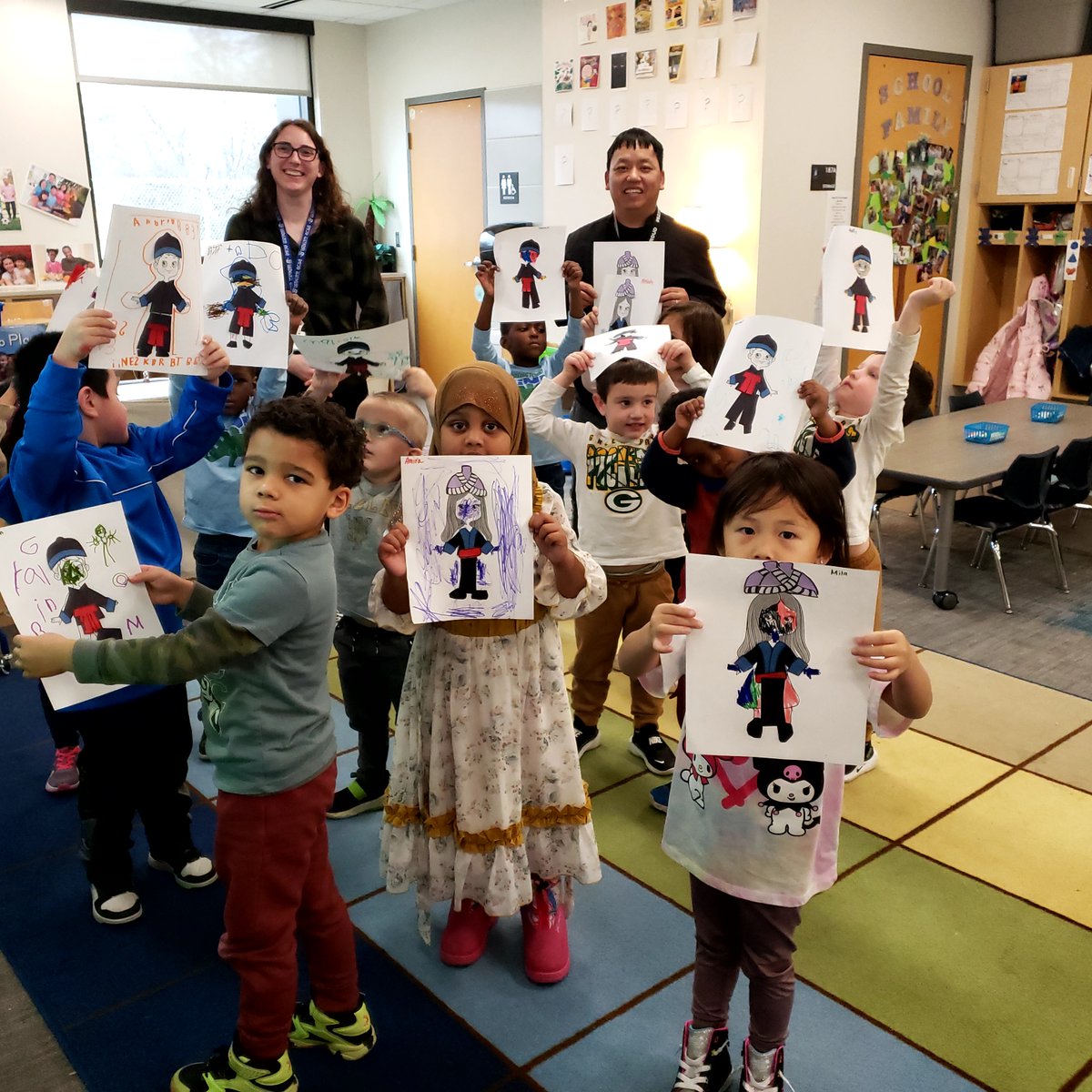 isd622's tweet photo. Last week, Ms Knuston's Pre-k class at Eagle Point celebrated Hmong New Year! Students learned about the holiday and how to dress up a friend in Hmong clothes through an arts and crafts. https://t.co/s49ZtnSc1r