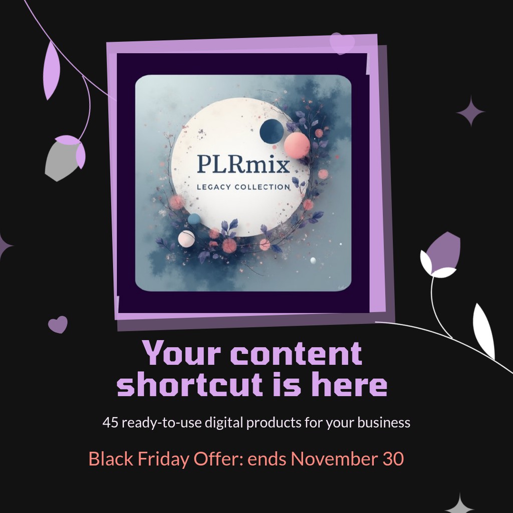 djkrieger's tweet image. ⏰PLRmix Legacy Collection Black Friday Offer!

45+ premium digital products packed into one.

This deal won’t return and the collection retires soon.

lttr.ai/AlnkA

#PLRmixLegacy #DigitalContentDeals #SmallBizSupport #EarlyBirdOffer #ContentMadeEasy