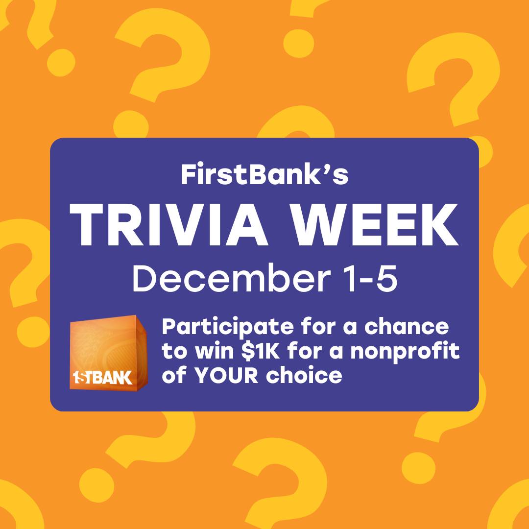 Starting TODAY, play FirstBank’s #ColoradoGivesDay Trivia for a chance to win $1,000 for your favorite nonprofit 🎉
📅 Dec. 1–5
🕙 Trivia posted @ 10 AM + 2 PM daily
📝 Answer + list the nonprofit you’re playing for

We’d be honored if you play for LWVCO 💙efirstbankblog.com/COGivesDayTriv…