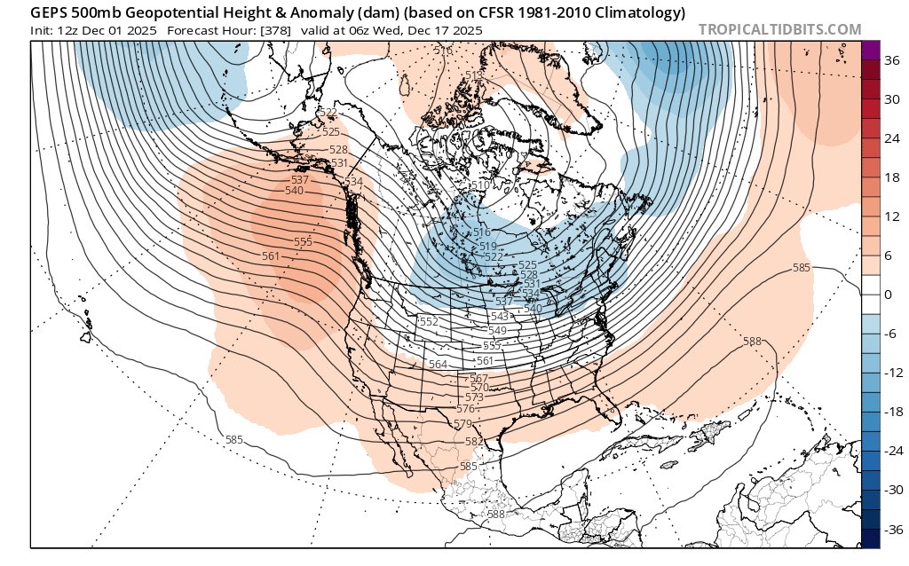 No winter in sight #BC as ensemble guidance suggests heading into 2nd half of Dec. #BCWx #West #Winter #WeatherUpdate