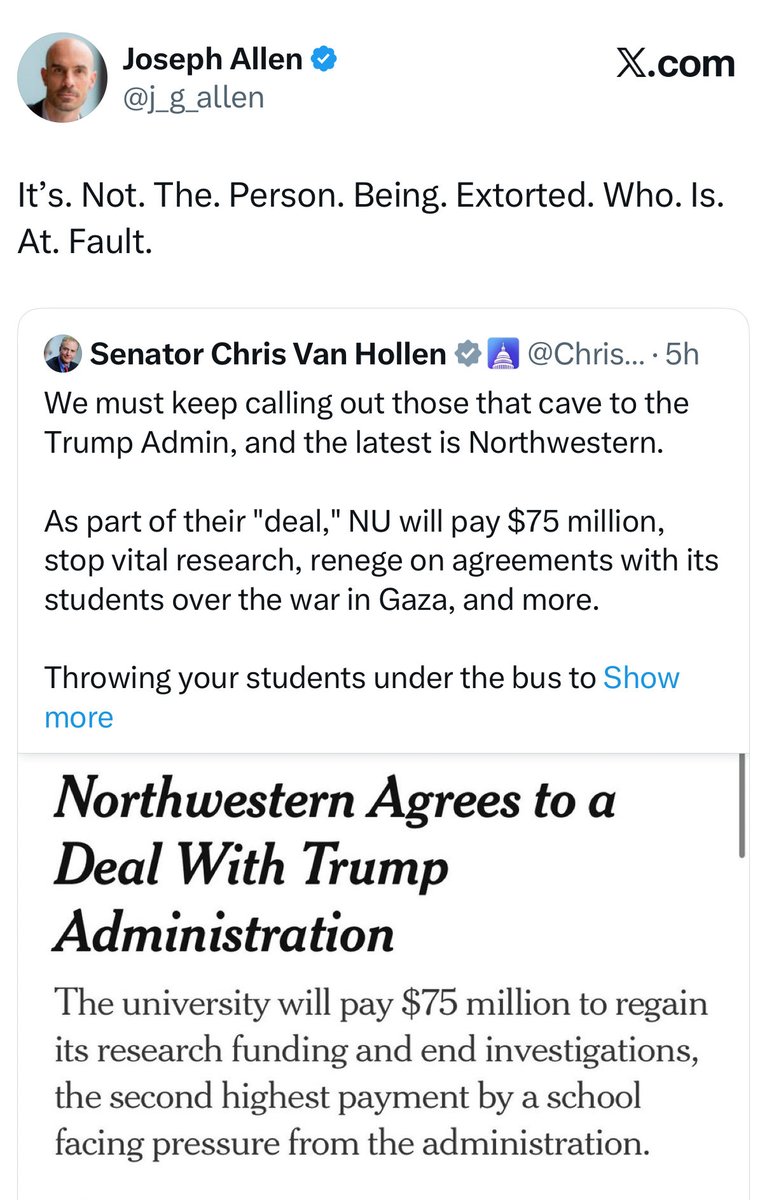 You're a senator, you see a shakedown happening, you are one of