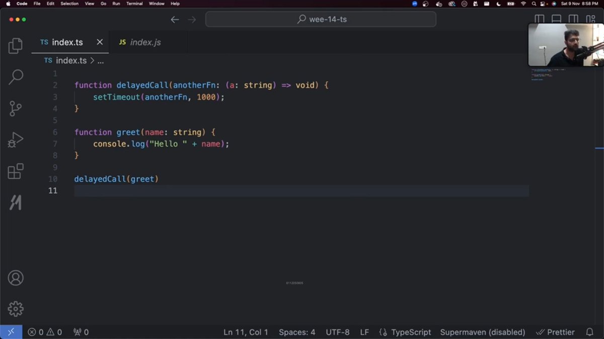 Praveen18611166's tweet image. Today dived into TypeScript with @kirat_tw, it was amazing lecture of Cohort 3.0 week 14.1.
Learned about Basic types(primitive), TS compiler(tsc), config file, interfaces, types.
#WebDev #Cohort #100xDevs