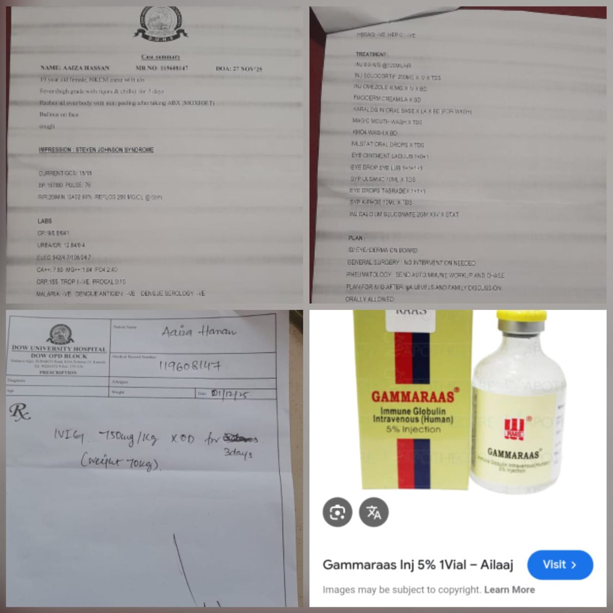 Emergency Appeal
مرزا معصوم الحسن صاحب کی 19 سالہ بیٹی Dow University Hospital Karachi کے ICU میں زیرِ علاج ہیں۔
فوری طور پر مہنگے انجیکشنز درکار ہیں۔
صاحبِ حیثیت افراد سے تعاون کی اپیل ہے
 *رابطہ
0333-2418787*
<a href="/AliCh7777/">𝔸𝕝𝕚 ℂ𝕙𝕒𝕦𝕕𝕙𝕒𝕣𝕪</a> 
<a href="/AmirHQureshi/">Amir H. Qureshi</a> 
<a href="/drrkhalid1/">❤️ Dr Raheela Khalid</a>
<a href="/LegiMian/">میاں عامر 🦁</a> 
<a href="/a555bk/">عباس خٹک</a>