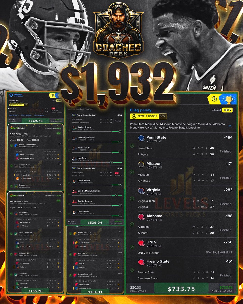 TheCoachesDesk's tweet image. How did my weekend go in @LevelsPicks?

📈+20.35u
✅ Lots of happy members
💰 Lots of money made

🚨 Join the discord for ONLY $10 when you sign up NOW ‼️

⏰ This offer expires at midnight

Use info below to join now👇

🎟 Promo Code: LVL75
🔗 tinyurl.com/JoinLevels