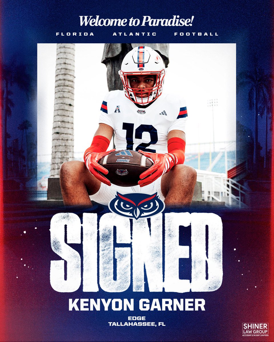 FAUFootball's tweet image. Welcome to Paradise, @thekenyongarner 👌

#WIP🏝️