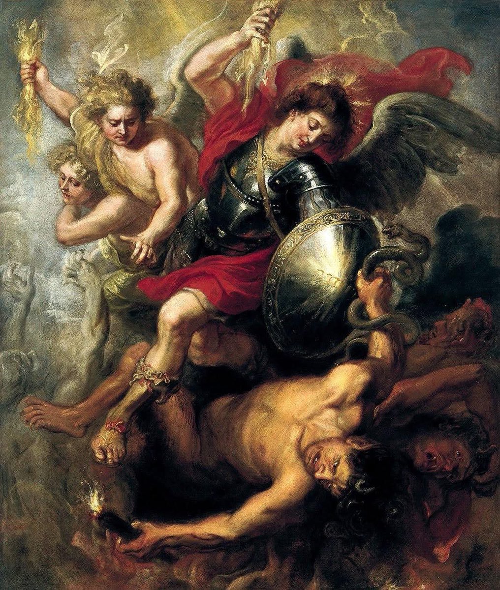 El Arcángel Miguel expulsa a Lucifer y a los ángeles rebeldes, 1622
Óleo sobre lienzo (99 x 381 cm.)
Barroco
Pedro Pablo Rubens 1577.-1640
