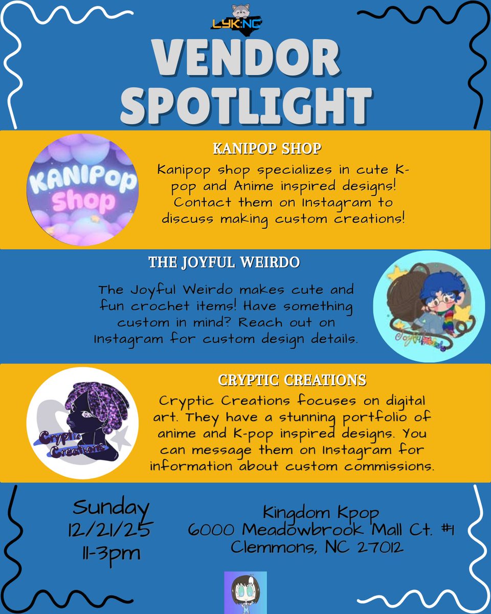lyknc0705's tweet photo. 🎄HAPPY DECEMBER LYKYOU🎄
LYK:NC is gearing up for its first event! 
We’re partnering with kingdomofkpopandmore to gather supplies for families in need this holiday season!
Bring donations to enter our raffle for a $30 Kingdom gift card!
#GMMTV #lykn #RISERMUSIC #lykyou https://t.co/AX7zKWbAuo