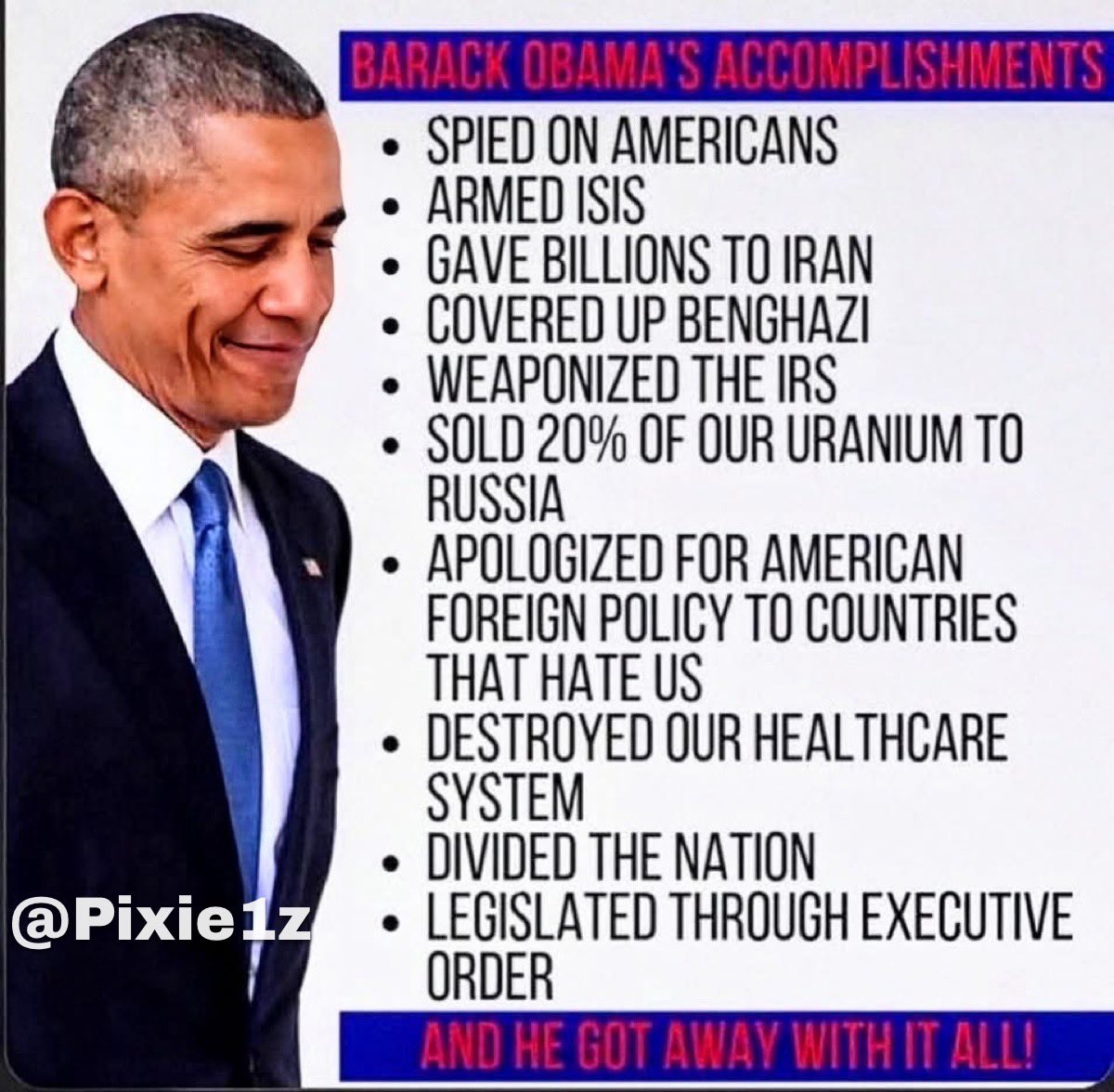 Obama got away with all the evil he committed.  Are you fed up it?