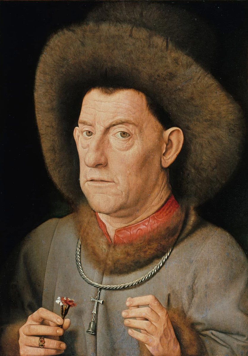 JAN van EYCK, PORTRAITIST:
Portrait of a Man with a Carnation