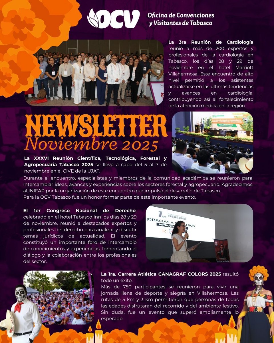 OCV_Tabasco's tweet photo. ¡LLEGÓ EL NEWSLETTER NOVIEMBRE 2025! 🕯️

🌺 Descubre los eventos más relevantes del mes y mantente informado con nosotros.

¡Suscríbete ahora y recibe nuestro Newsletter mensual! 📩

https://t.co/CtmnZt3GtI

¡Tabasco, el edén de los grandes encuentros!💚

#TodossomosOCVTabasco https://t.co/x7iMcGs2yU