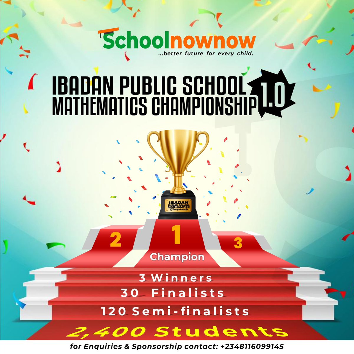 schoolnownow's tweet image. Every day we plan, we get one step closer to giving Ibadan’s public school students a moment they’ll never forget.
The Mathematics Championship isn’t just an event, it’s a chance to unlock brilliance and inspire a whole city.
#IPSMC will be special. 
#sdg4 #math #learn #ibadan