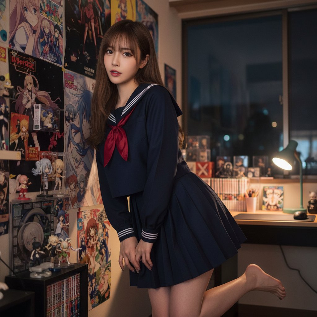 Kyonpinklove's tweet photo. hehe ^^ trying a school girl uniform (sailor style) also finally long hair, is part of my characted development as a evil sentai heroine :) 

#goon #gooning #feet #goonette #schoolgirl #evilsentai #sentaiheroine #nsfw #nsfwtwt https://t.co/zWh5vu0N7E