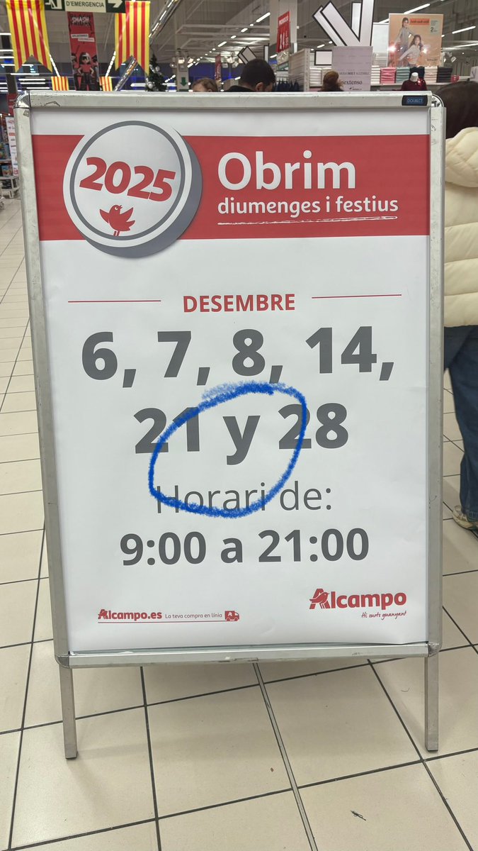 Gràcies <a href="/alcampo/">Alcampo</a> Sant Quirze, per escriure en català. Ara només cal que ho sapigueu escriure! 

#SalvemCatalunya 💙