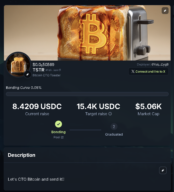 d3g3naut's tweet photo. @CryptoDefiLord Not ordinary at all BTC got toasted. 🔥🍞
So we CTO’d Bitcoin and launched $TSTR on Jup Studio.
Fair launch, fresh off the toaster.
If BTC won’t send, we cook it ourselves.
CA: 4FqG9dX1RNyQvJzZJUHtFdT7iekBsedyavcJKxFQjups https://t.co/bZytB0Amxk