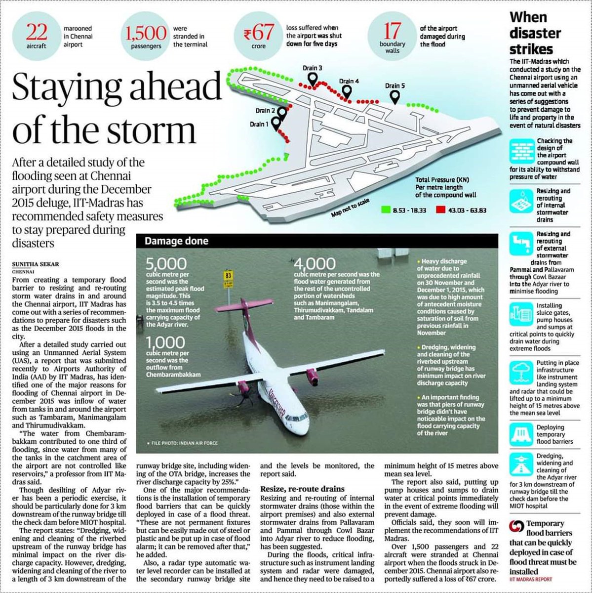 TNFloodmodeller's tweet image. It is possible to mitigate the backwater effect from the Adyar River toward the airport. Currently, water tends to “pile up” near the OTA stretch because the bridge restricts the flow. The OTA bridge therefore needs to be reassessed, and the downstream reach of the Adyar River…