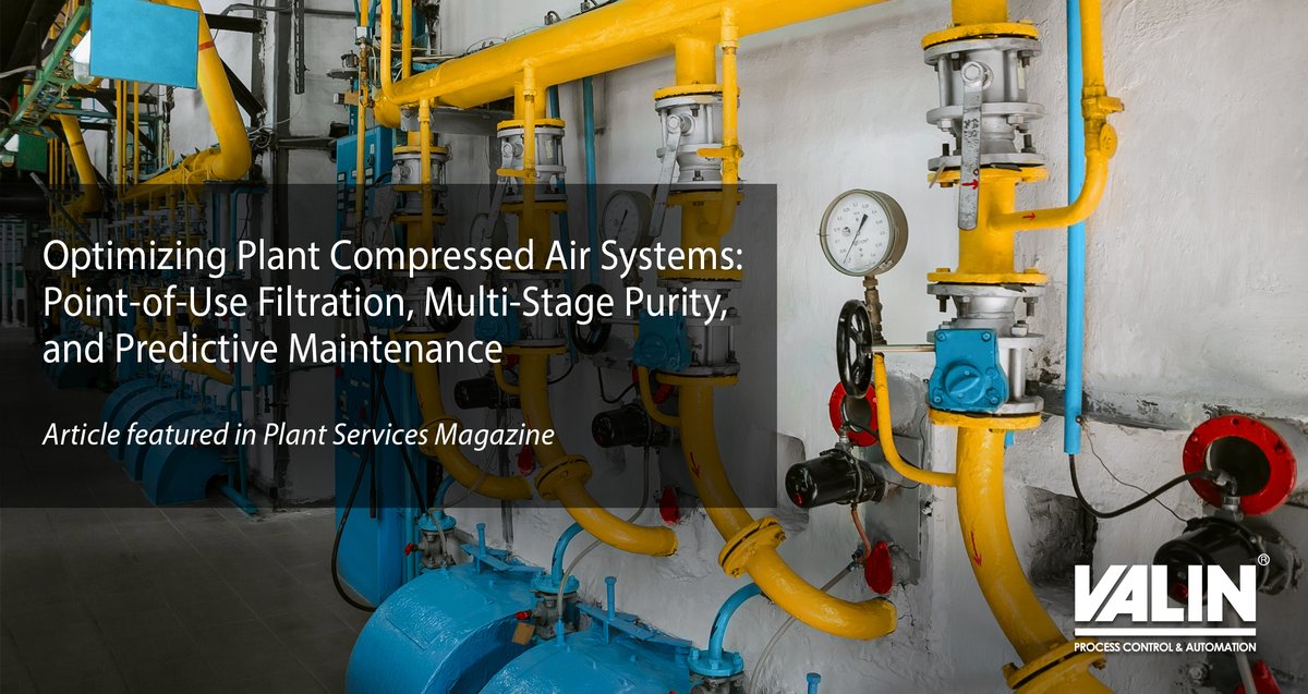 ValinCorp's tweet image. Plant Services’ top story features an in-depth article by Kari Kohonen: Optimizing plant compressed air systems: point-of-use filtration, multi-stage purity, and predictive maintenance. 

🔗 okt.to/UgLkCS

#CompressedAir #PlantMaintenance #PredictiveMaintenance