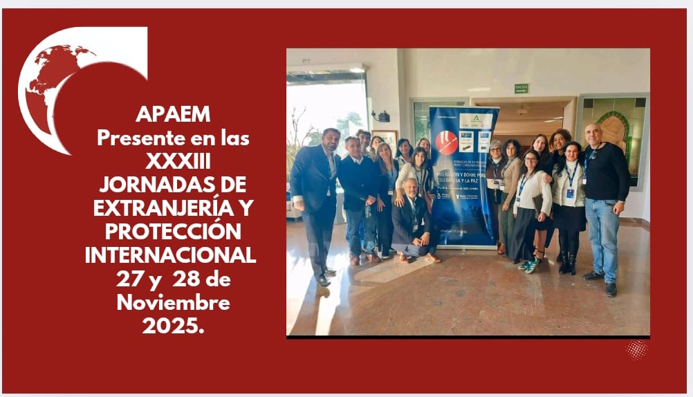 apaem1's tweet image. Varios miembros de APAEM asistieron a las XXXIII Jornadas de Extranjería y Protección Internacional en Córdoba. Dos días de formación, debates y encuentro profesional para seguir defendiendo los derechos de las personas migrantes. Una experiencia enriquecedora. #Extranjería #DDHH