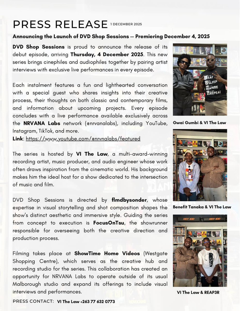 VITheLaw's tweet photo. // DVD SHOP SESSIONS PRESS RELEASE // https://t.co/picUZtK76D