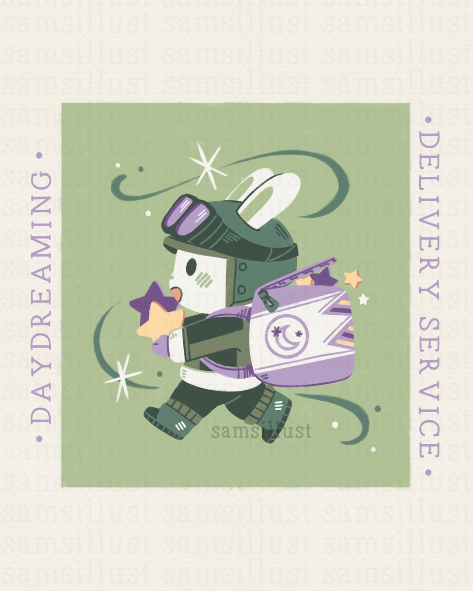 samsillust's tweet photo. * Beep beep * Your package with a big portion of daydreaming and a dosis of enjoying the little things of the simple days has arrived ⭐️💚

#cute #illustration https://t.co/JwMw1SrubC