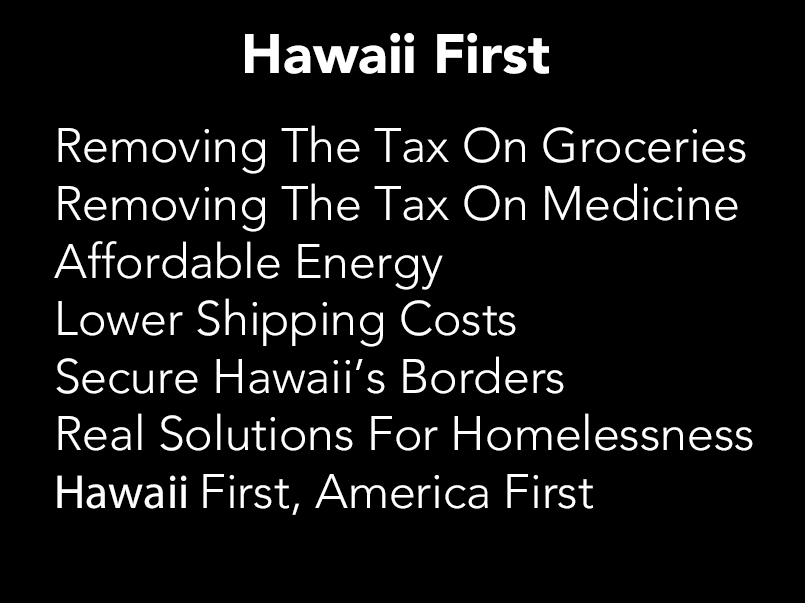 AnthonyCalleja's tweet photo. Hawaii First๐บ๐ธ
Remove The Tax On Groceries
Remove The Tax On Medicine
Affordable Energy
Lower Shipping Costs
Secure Hawaii's Borders
Real Solutions For Homelessness
Build Refineries
Hawaii First, America First
@realDonaldTrump @maziehirono
#HawaiiFirst #AmericaFirst #ChristIsKing