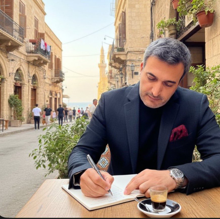 عمر كامل اثناء كتابة السردية في لبنان