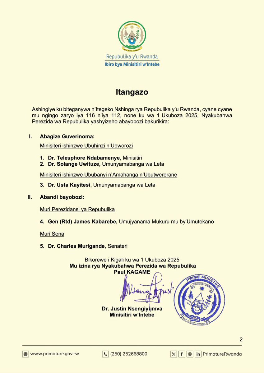 TwahirwaIpha's tweet image. Impinduka muri #MINAGRI inzara ivugwa #Ndego ya #Kayonza na #Nyabitekeri ya #Nyamasheke nitavugutirwa umuti ntibizakunda #Rwanda . Ustah muri MINAFET naho Muligande muri Sena, Kabarebe muri Presidence. @flashfmrw @KayonzaDistrict @Nyamasheke
