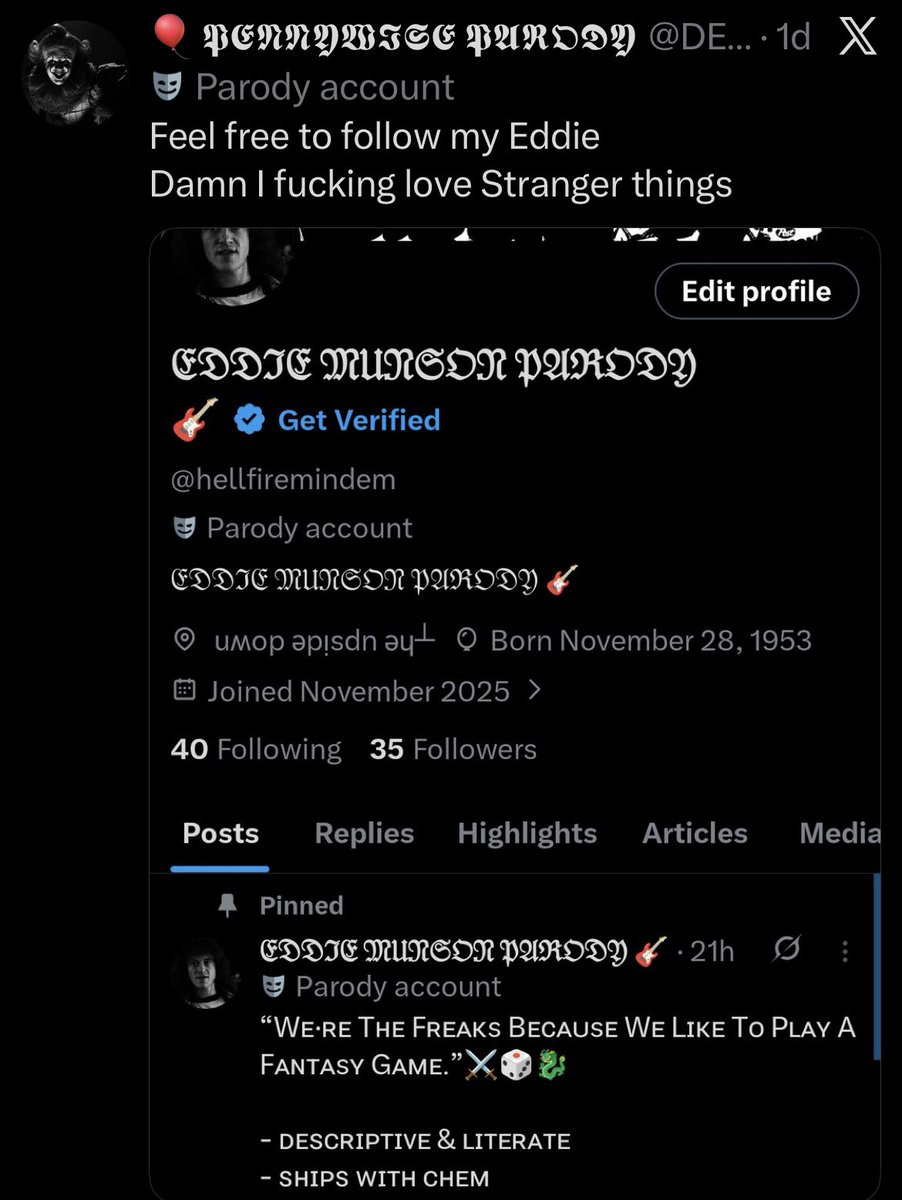 DeadlightsClown's tweet image. ╱ 🎈 It's blatantly obvious they copied your pinned, made some tweaks to it, and then proceeded to keep your writer's tag on top of that.

   @DEADLIGHTSP is also one of their accounts. They should delete that pinned and make their own. It's not that hard to do.