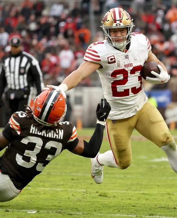 OurSf49ers's tweet photo. Your 2025 NFL Comeback player of the year, Christian McCaffrey ⌛️ https://t.co/uaWsz9x7qo