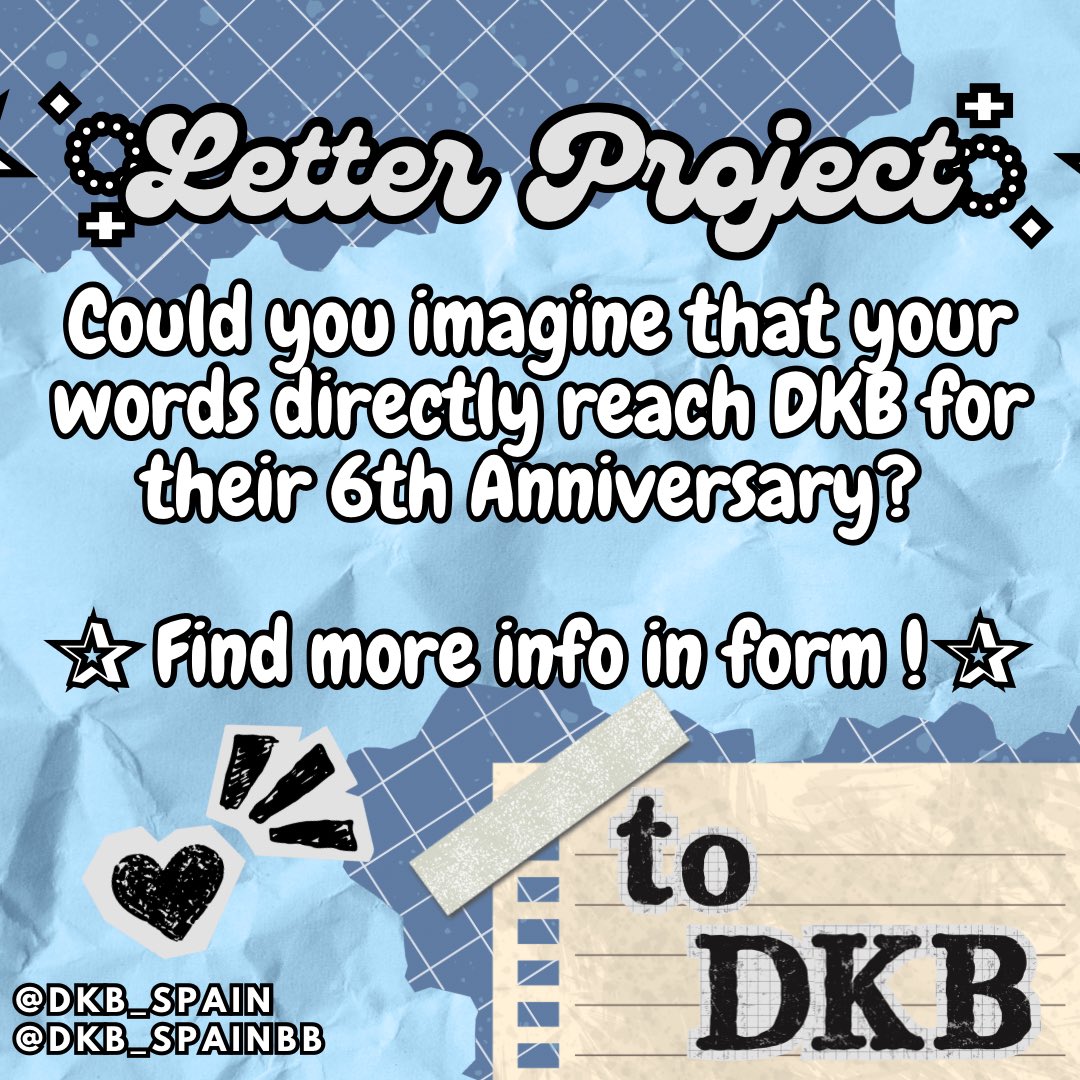 ✨ 𝟔𝐭𝐡 𝐀𝐍𝐍𝐈𝐕𝐄𝐑𝐒𝐀𝐑𝐘 𝐏𝐑𝐎𝐉𝐄𝐂𝐓 ✨

Hello BB ~ ⋆𐙚₊˚⊹♡

Could you imagine that your words directly reach DKB ?

We want to make it possible through the project !    ༘⋆♡⸝⸝💌⊹。°˖➴

👇🏻More details👇🏻
forms.gle/kKPRQ7GfkcKXMY…

#다크비 #DKB